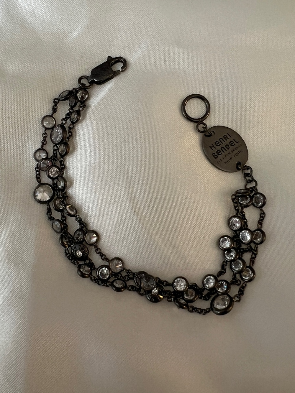 Henri Bendel Luxe Uptown Crystal Multi-Strand Bracelet - Gunmetal